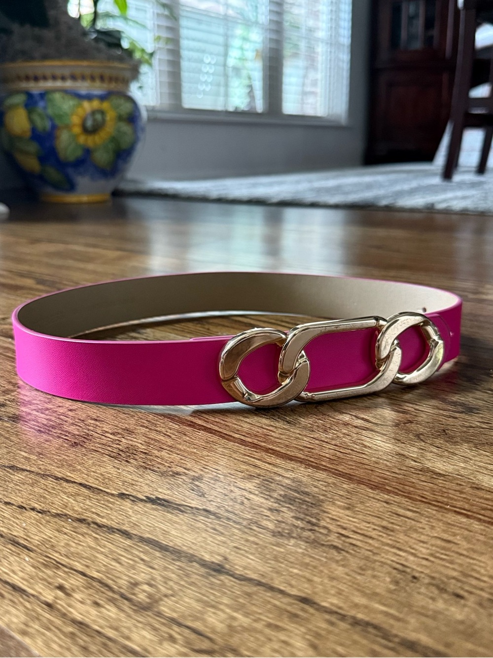 💖 Barbiecore Hot Pink Chain Link Belt – Y2K Statement Piece XS